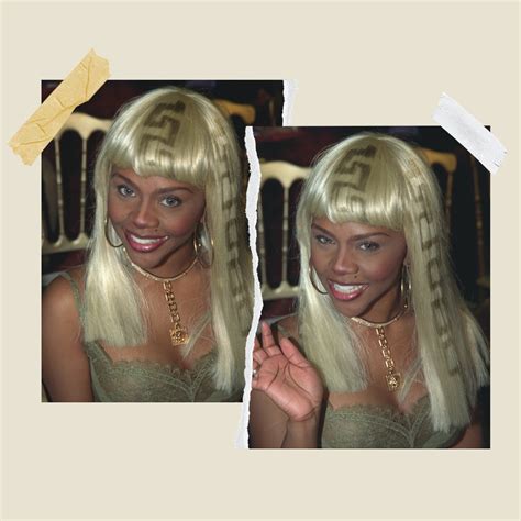 lil kim blue hair chanel|22 Years Ago, Lil’ Kim Wore Designer Logos As Hair Tattoos.